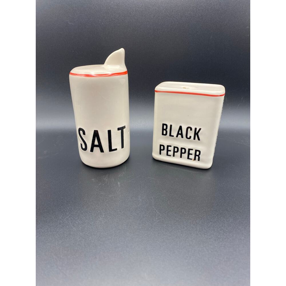 Vintage Ceramic Salt & Pepper Shakers 1950s Novelty Food Container Style